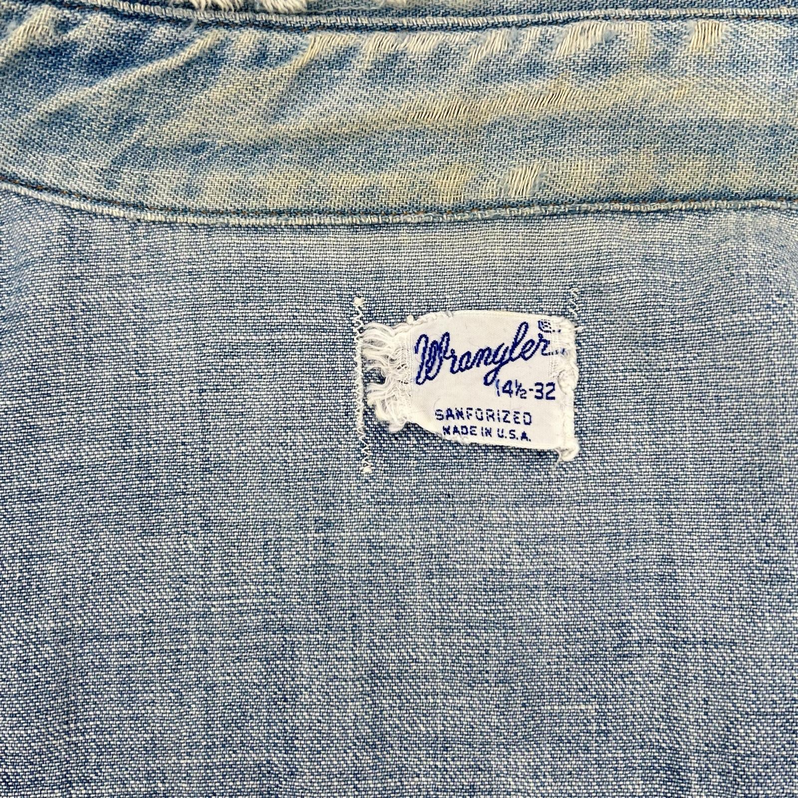 Wrangler ラングラー ブルー 60s-70s デニムウエスタンシャツ トップス