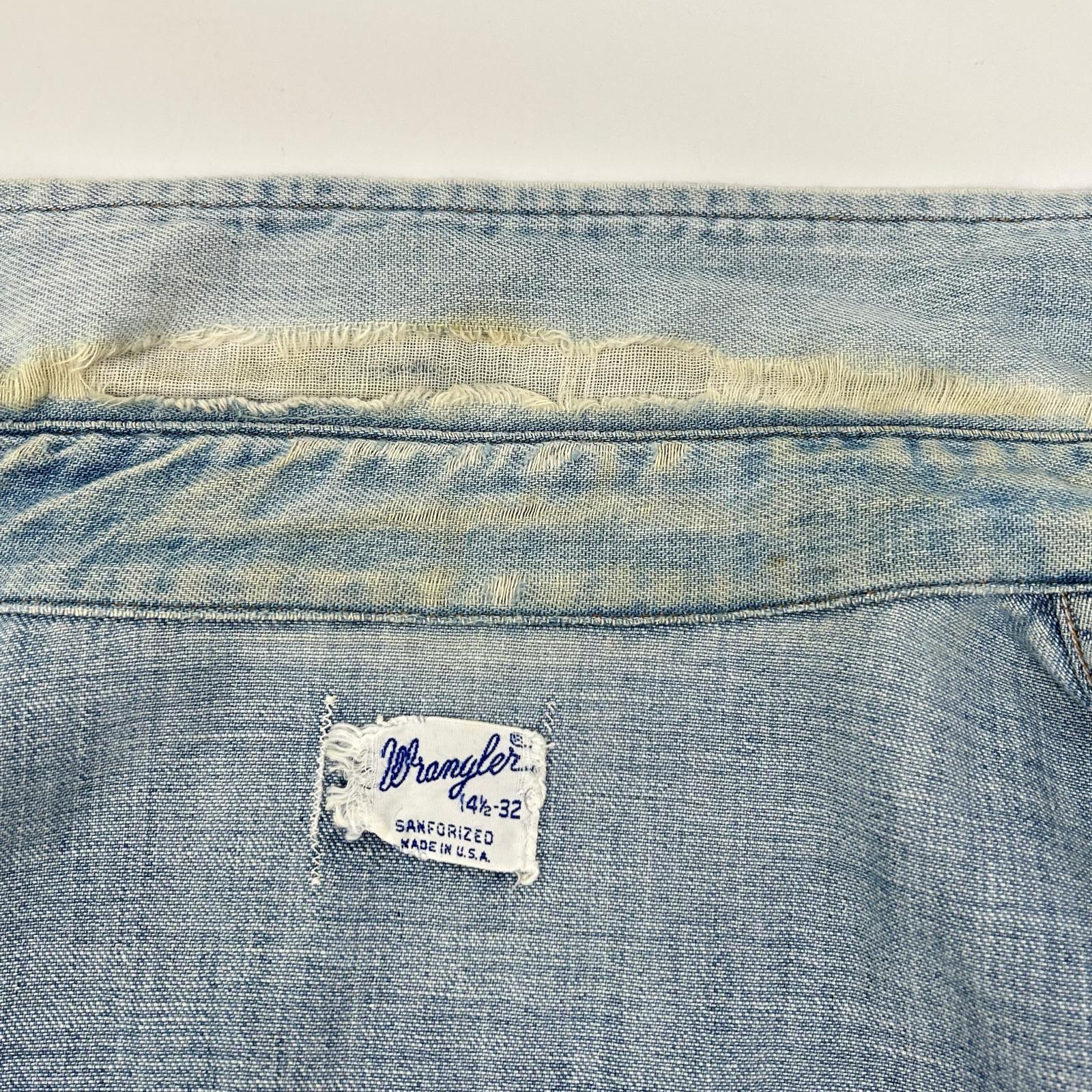 Wrangler ラングラー ブルー 60s-70s デニムウエスタンシャツ トップス