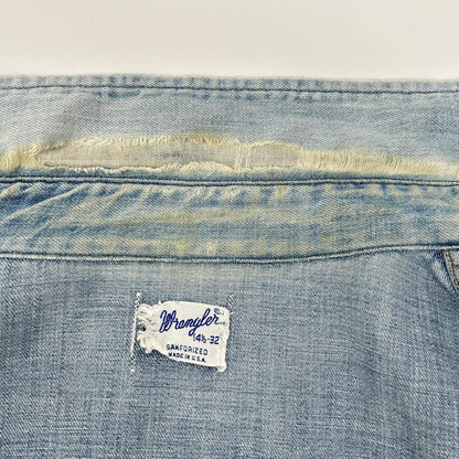 Wrangler ラングラー ブルー 60s-70s デニムウエスタンシャツ トップス