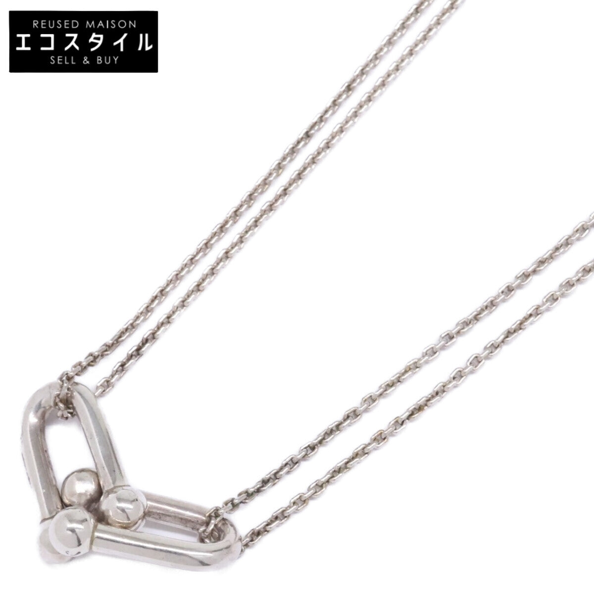 TIFFANY&Co. ティファニー Ag925 ハードウェア ダブルリンク ネックレス