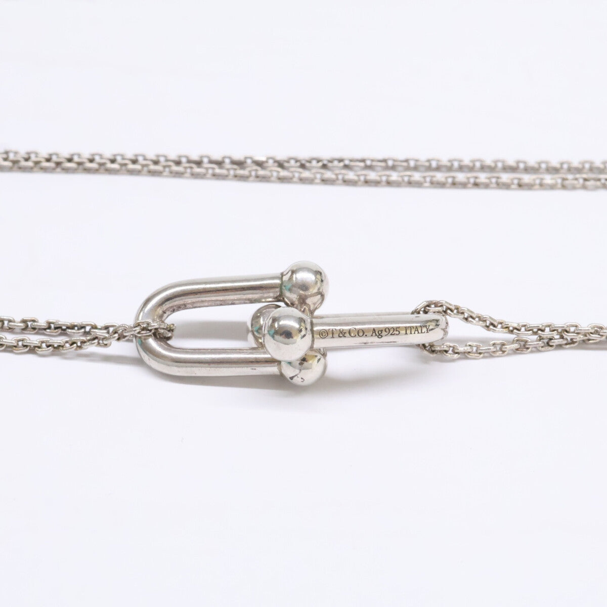 TIFFANY&Co. ティファニー Ag925 ハードウェア ダブルリンク ネックレス
