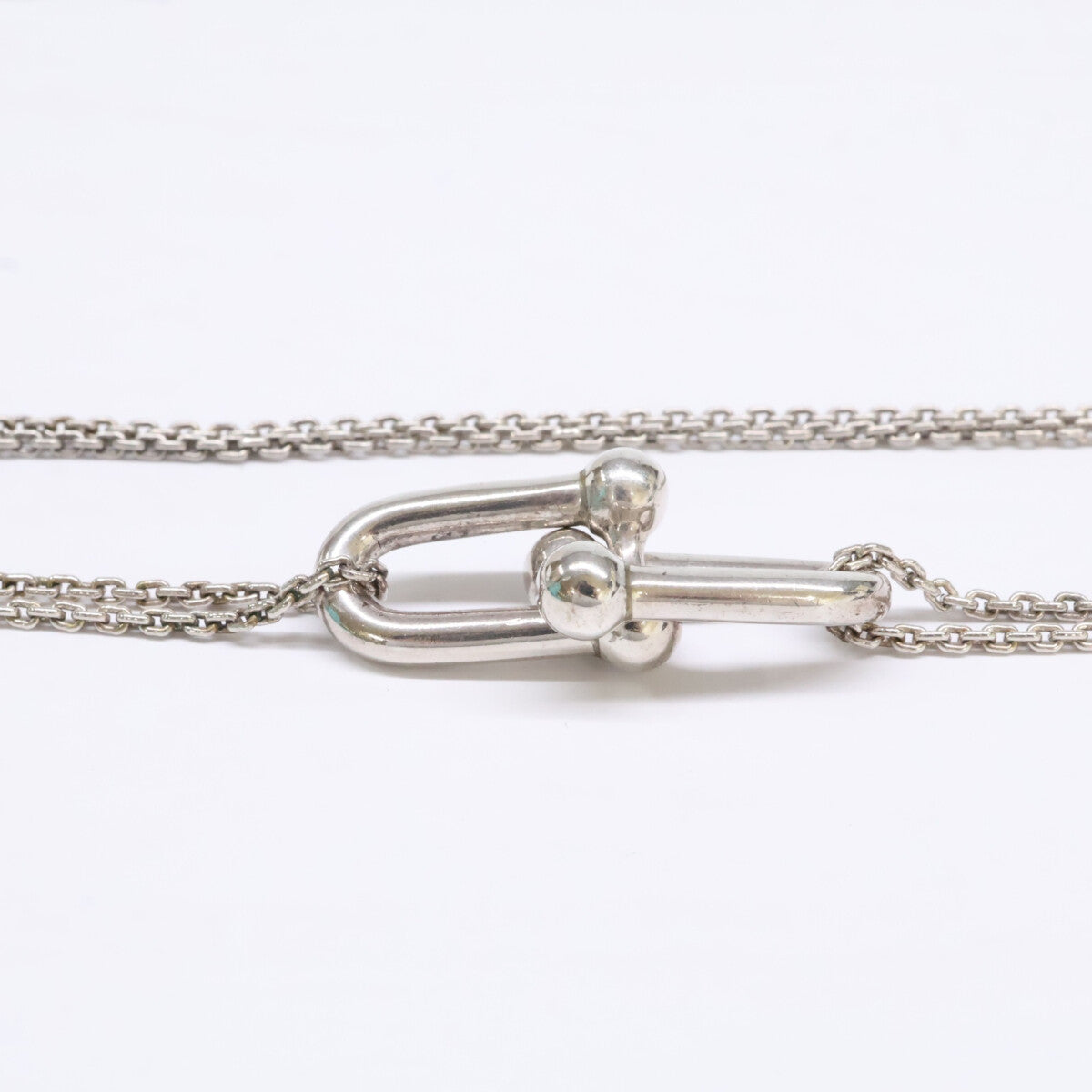 TIFFANY&Co. ティファニー Ag925 ハードウェア ダブルリンク ネックレス