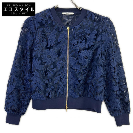 ANAYI アナイ Navy Fleur zip blouson jacket
