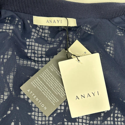 ANAYI アナイ ネイビー フルールジップ ブルゾン ジャケット
