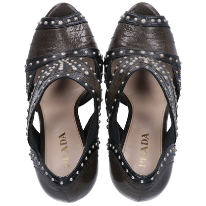 PRADA プラダ スタッズ ヒール サンダル シューズ