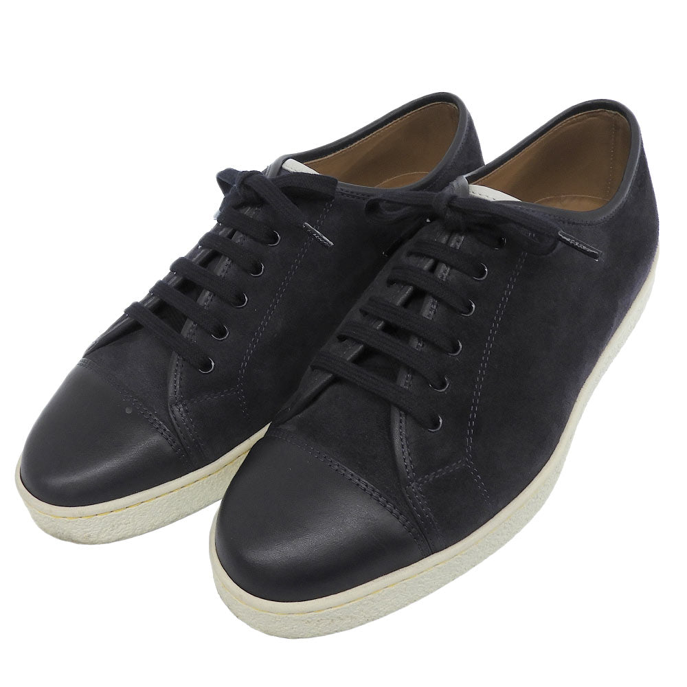 JOHNLOBB ジョンロブ レヴァー 0315ラスト スエード×レザー ローカットスニーカー シューズ メンズ ネイビー 5E シューズ