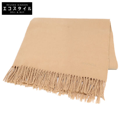 HERMES Hermès logo-embroidered cashmere fringe scarf