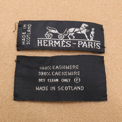 HERMES Hermès logo-embroidered cashmere fringe scarf