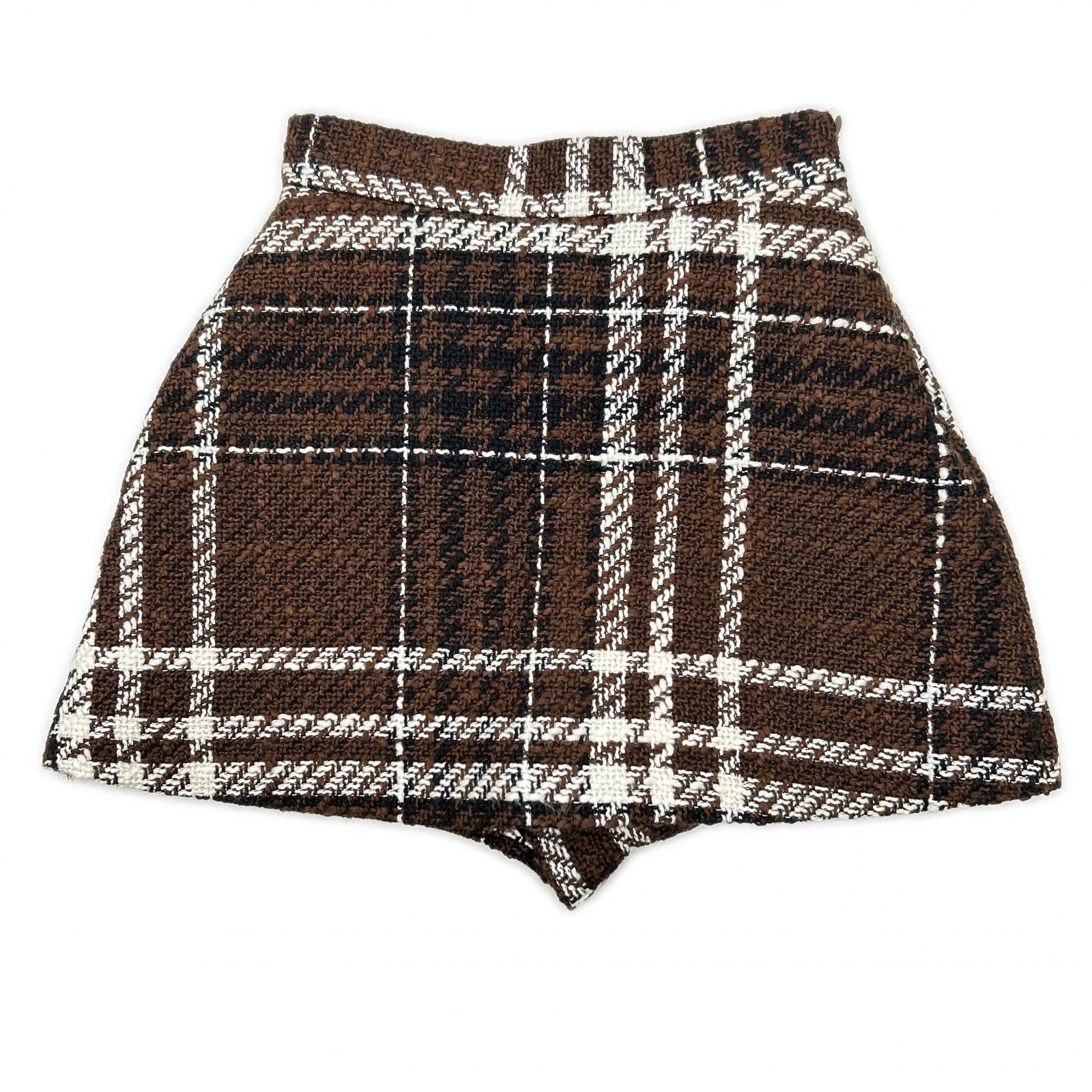 sheller シェリエ 241091 ブラウン WOOL CHECK TWEED CULOTTES ボトムス