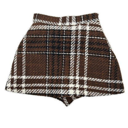 sheller シェリエ 241091 ブラウン WOOL CHECK TWEED CULOTTES ボトムス