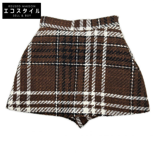 sheller シェリエ 241091 ブラウン WOOL CHECK TWEED CULOTTES ボトムス