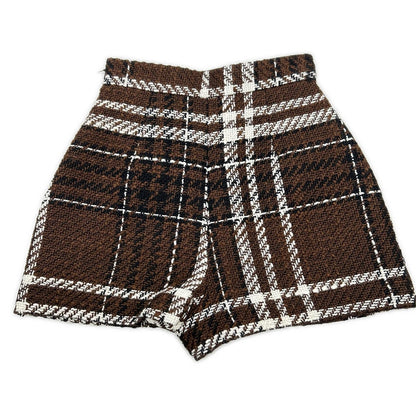 sheller シェリエ 241091 ブラウン WOOL CHECK TWEED CULOTTES ボトムス