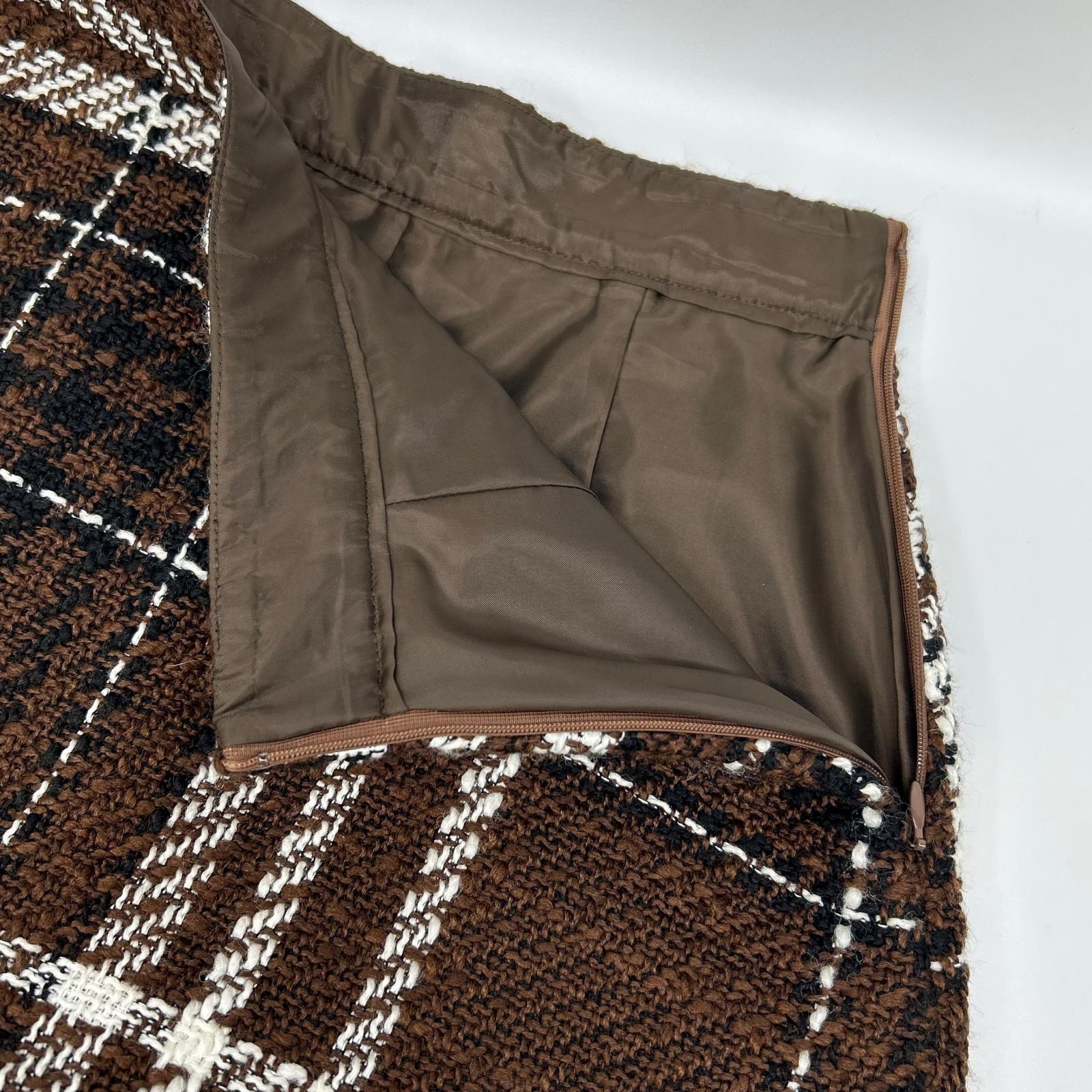 sheller シェリエ 241091 ブラウン WOOL CHECK TWEED CULOTTES ボトムス