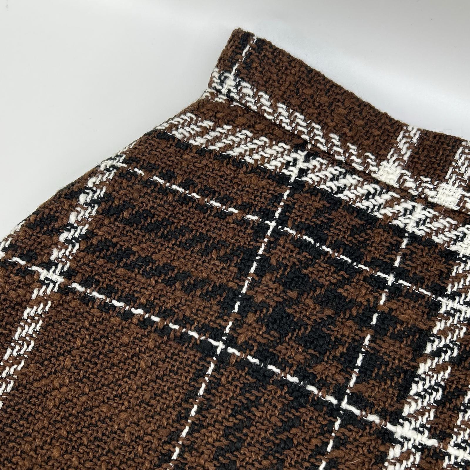 sheller シェリエ 241091 ブラウン WOOL CHECK TWEED CULOTTES ボトムス