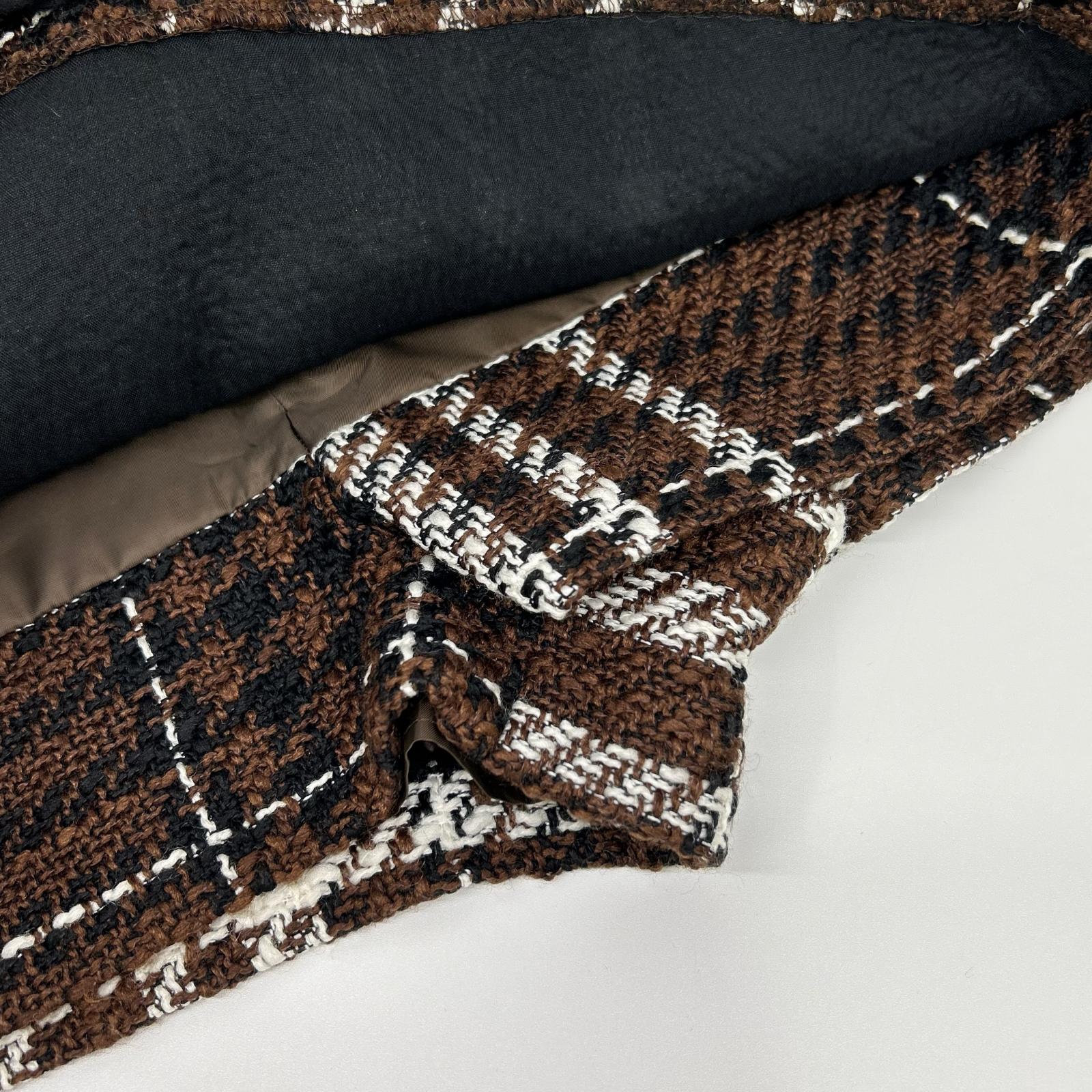 sheller シェリエ 241091 ブラウン WOOL CHECK TWEED CULOTTES ボトムス