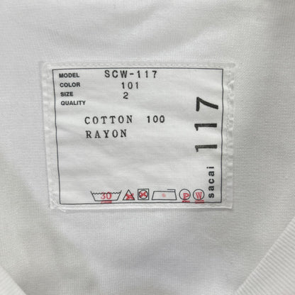 sacai サカイ SCW-117 ホワイト s Cotton Jersey Tshirt トップス