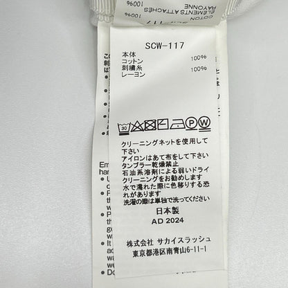 sacai サカイ SCW-117 ホワイト s Cotton Jersey Tshirt トップス