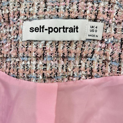 Self Portrait セルフポートレイト AW25-09J8J-P-EL ピンク ビジュー ツイード ジャケット ジャケット
