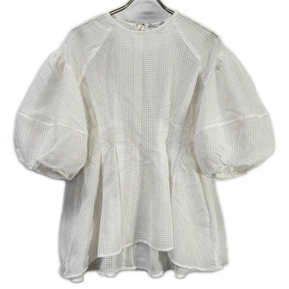 CLANE クラネ ホワイト 18122-4142 SHEER PLAID VOLUME SLEEVE TOPS トップス
