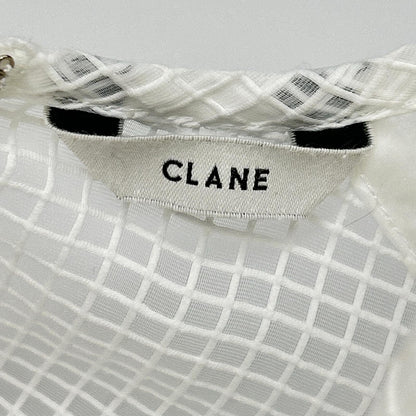CLANE クラネ ホワイト 18122-4142 SHEER PLAID VOLUME SLEEVE TOPS トップス