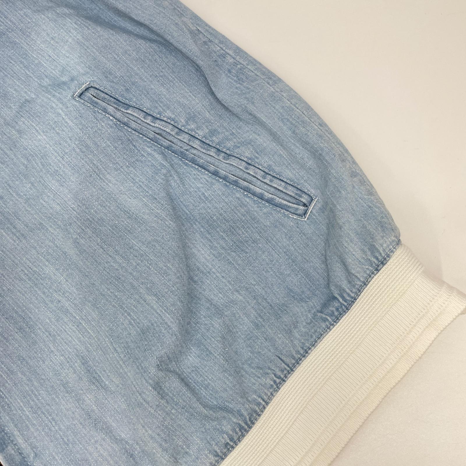 SLOW GUN Slow Gun Blue ALASKA Animal-Embroidered Bleached Denim Sukajan Jacket