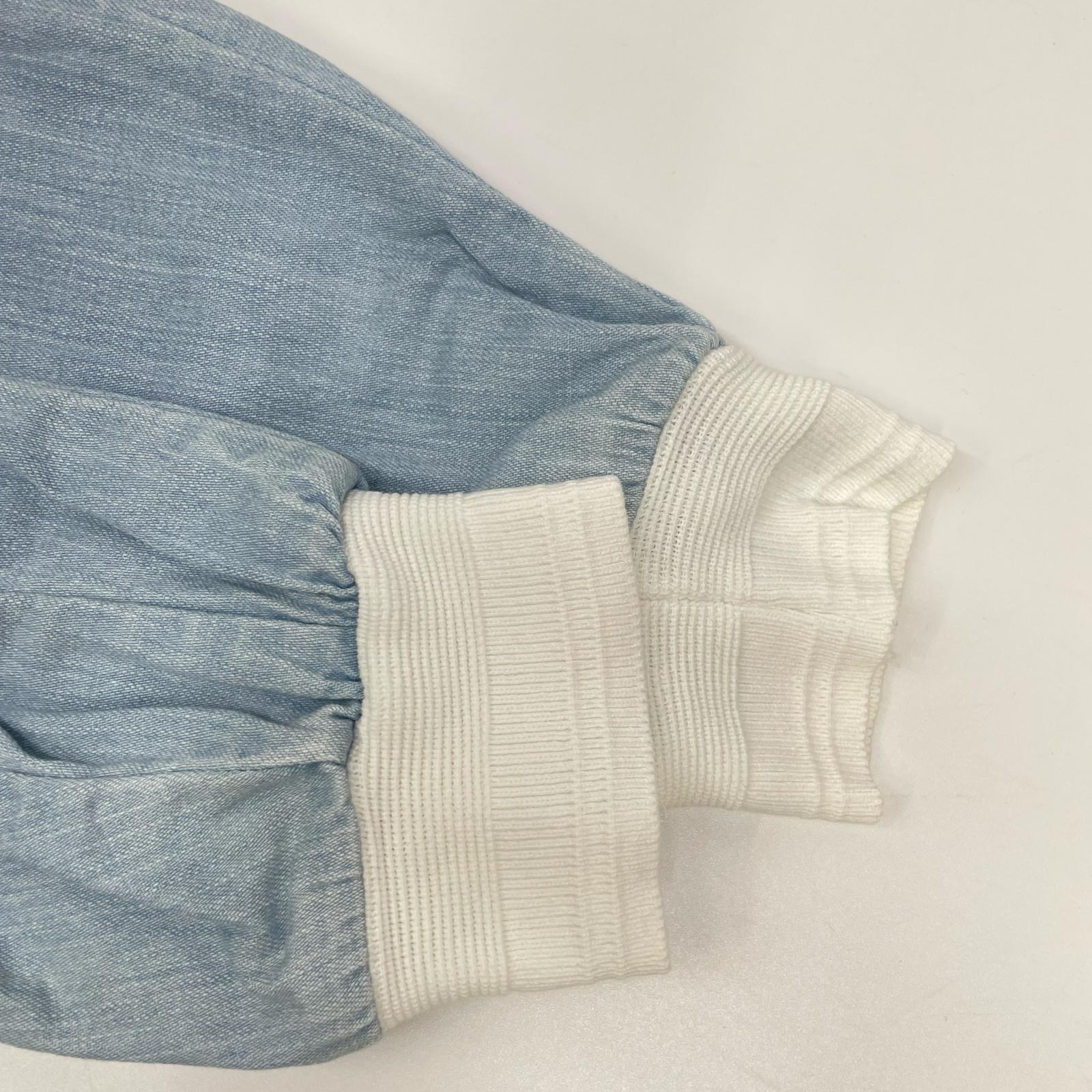 SLOW GUN Slow Gun Blue ALASKA Animal-Embroidered Bleached Denim Sukajan Jacket