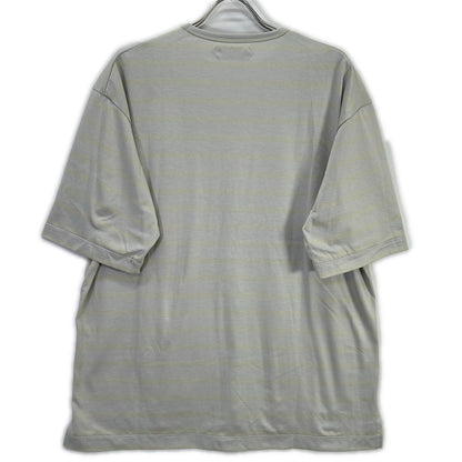 AUBERGE オーベルジュ グレー×レモン OWEN Ⅲ ボーダー 胸ポケット Tシャツ トップス
