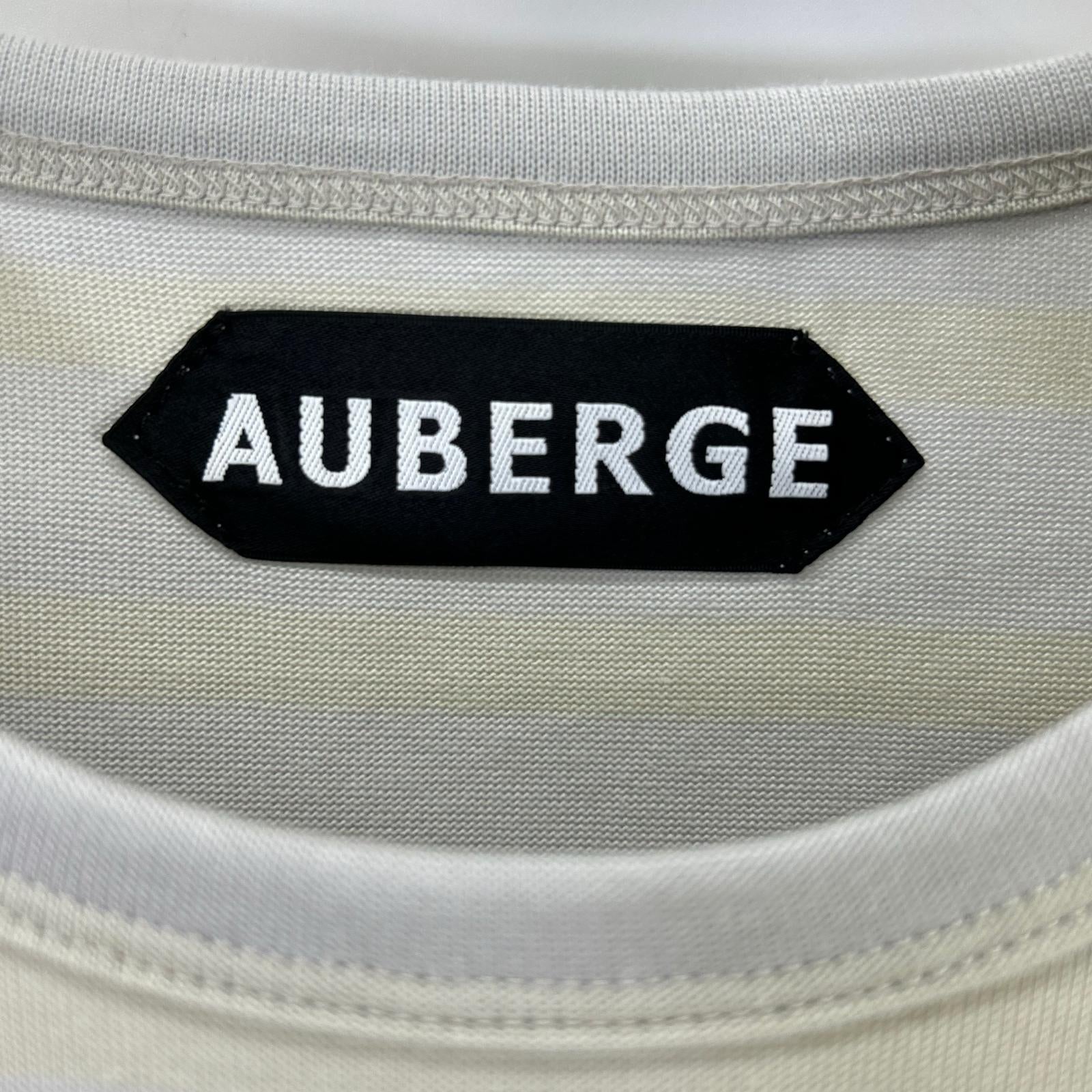 AUBERGE オーベルジュ グレー×レモン OWEN Ⅲ ボーダー 胸ポケット Tシャツ トップス