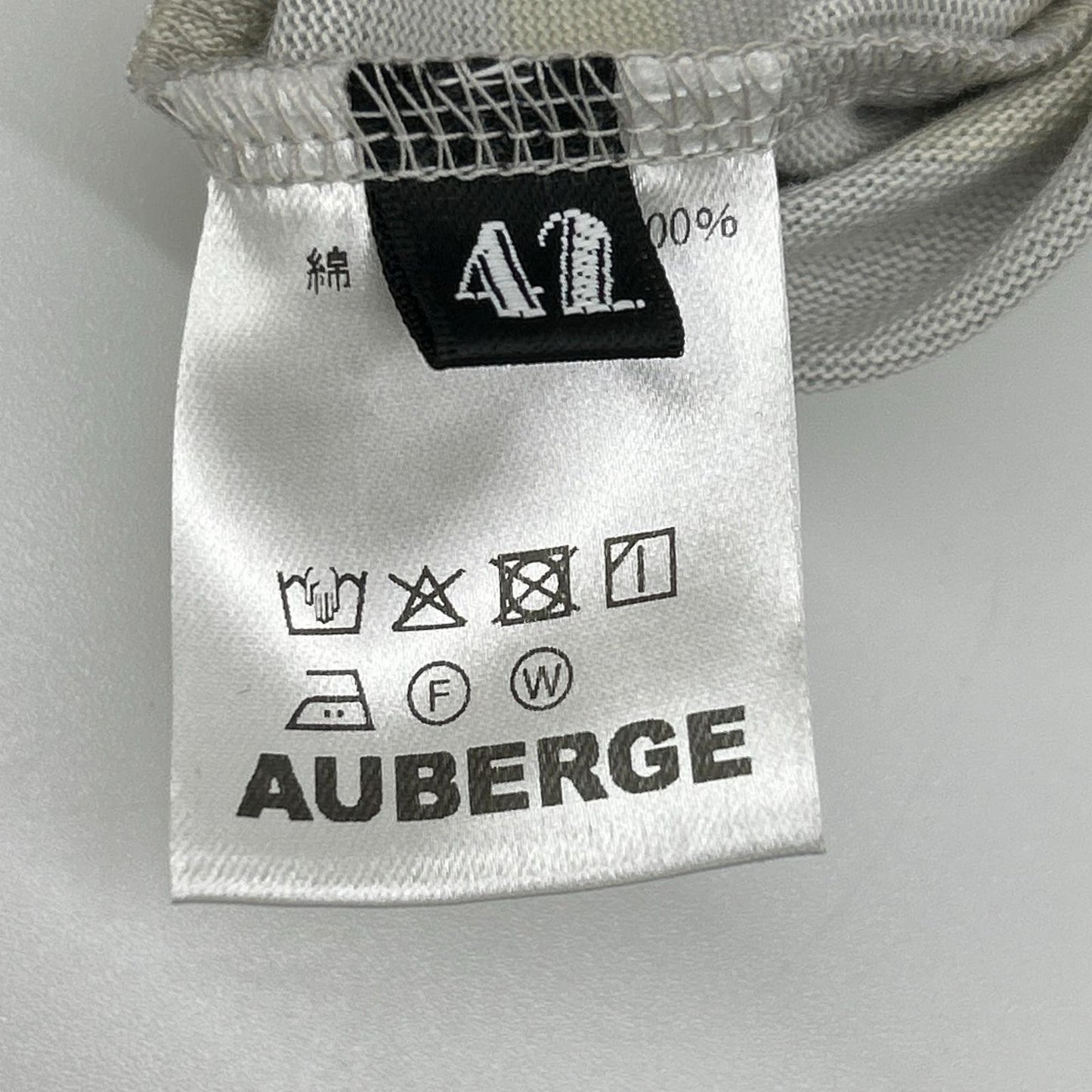 AUBERGE オーベルジュ グレー×レモン OWEN Ⅲ ボーダー 胸ポケット Tシャツ トップス