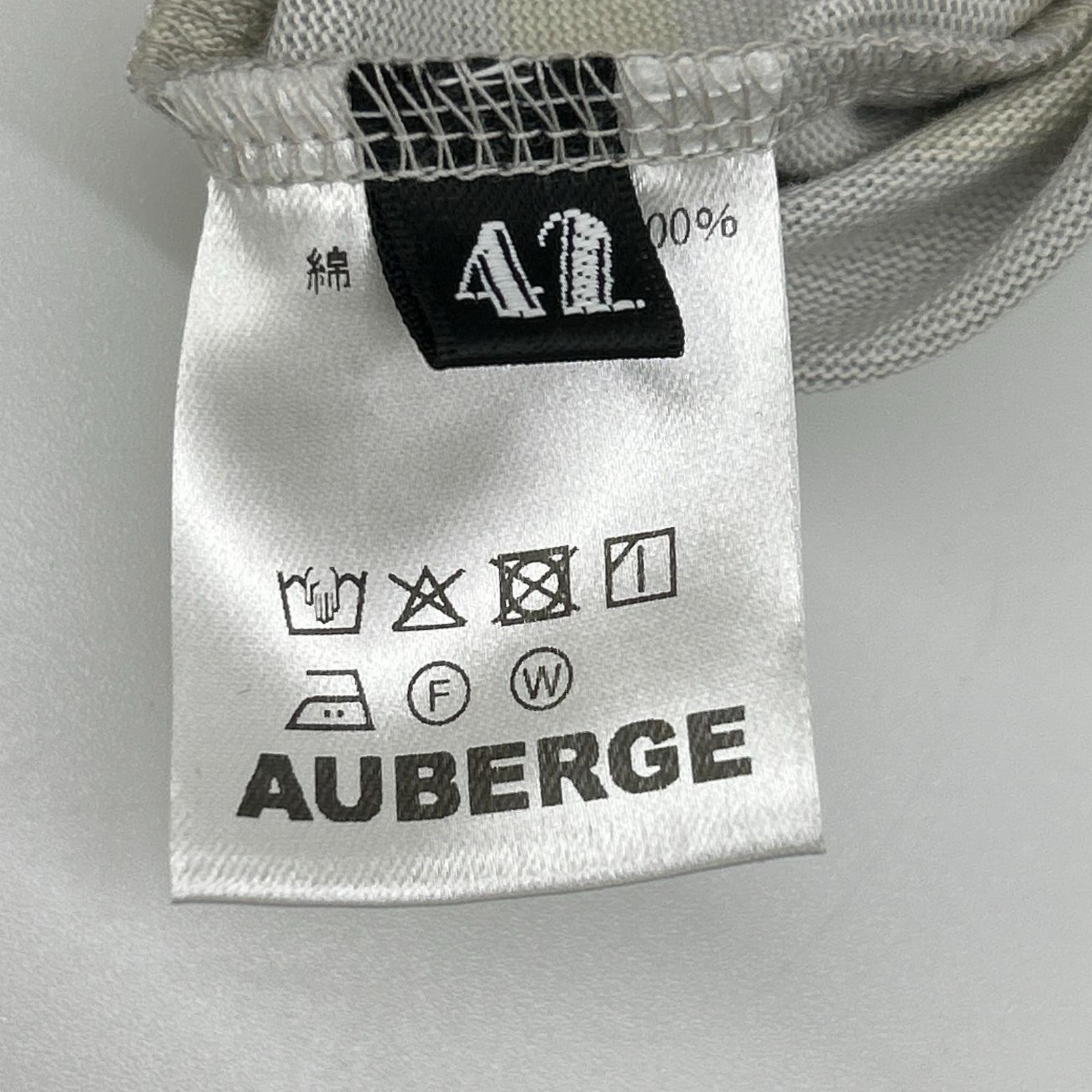 AUBERGE オーベルジュ グレー×レモン OWEN Ⅲ ボーダー 胸ポケット Tシャツ トップス