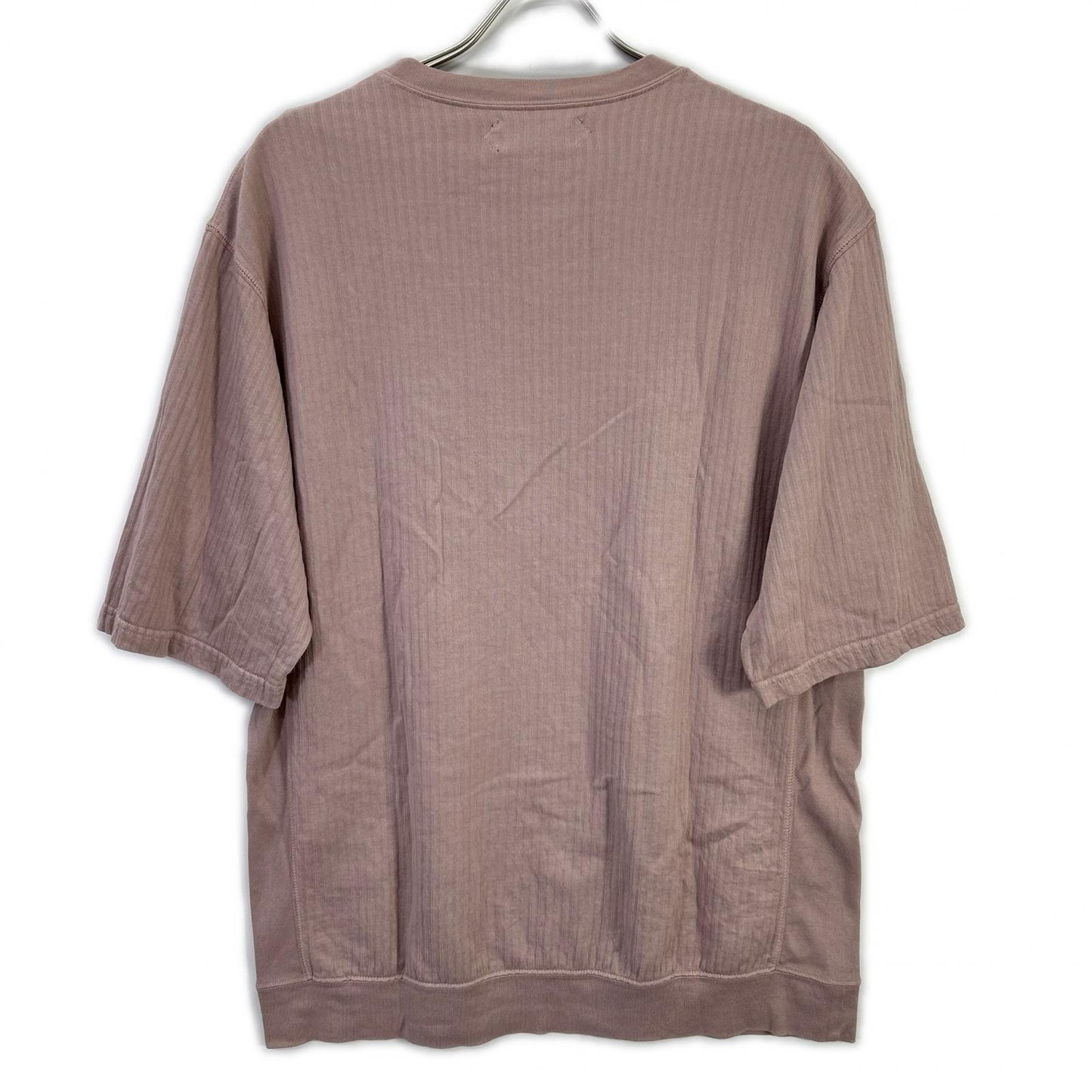 AUBERGE オーベルジュ パープル Vガゼット コットン ストライプ Tシャツ トップス