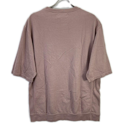 AUBERGE オーベルジュ パープル Vガゼット コットン ストライプ Tシャツ トップス