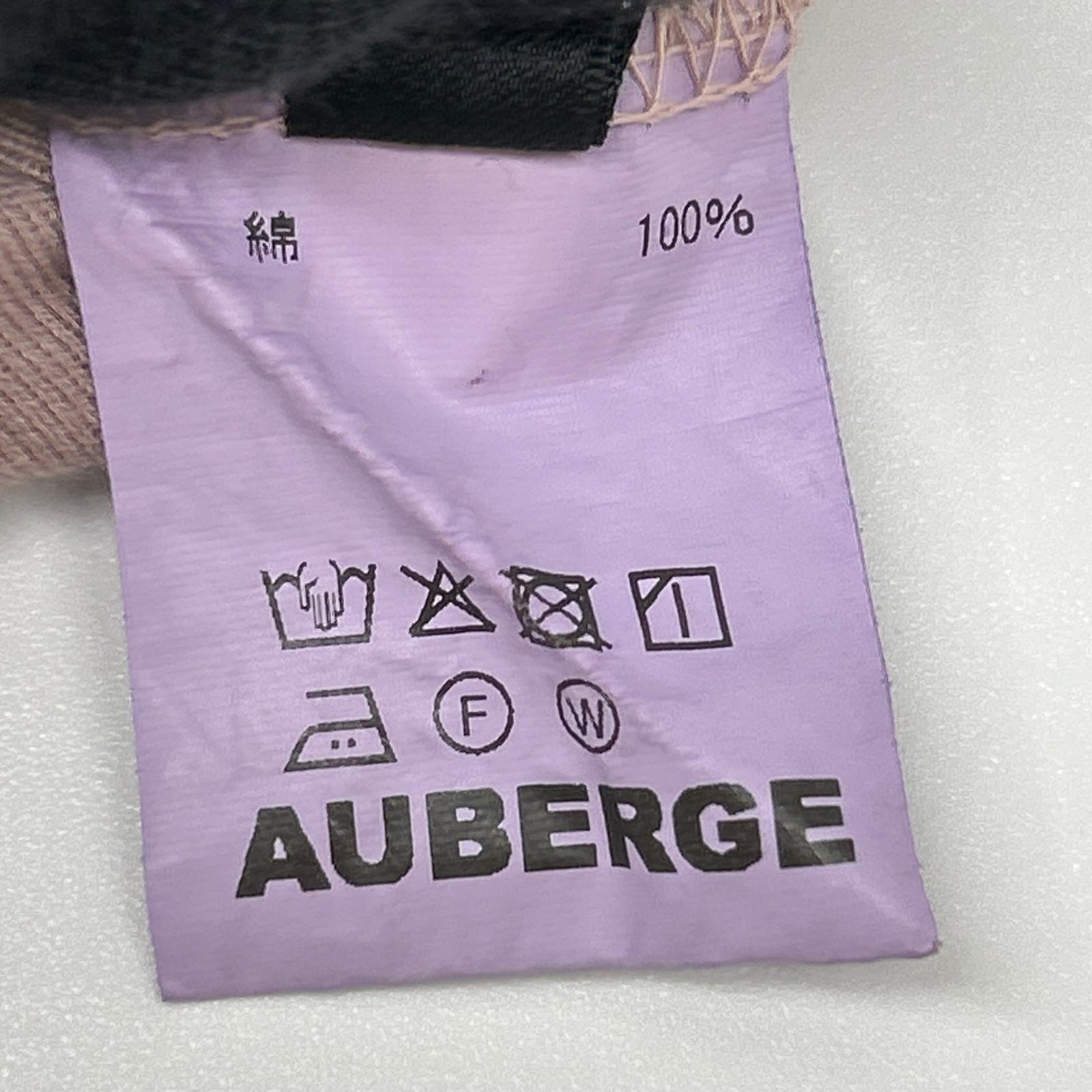 AUBERGE オーベルジュ パープル Vガゼット コットン ストライプ Tシャツ トップス