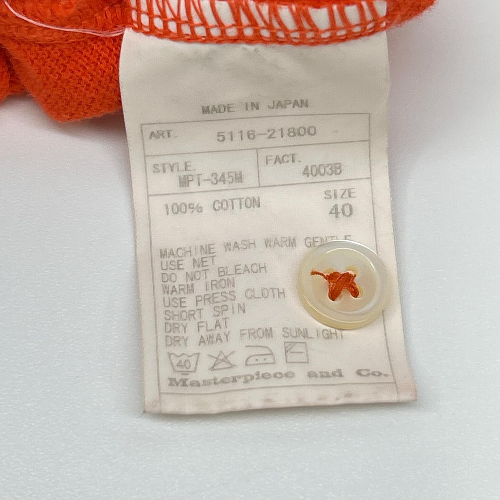 SCYE BASICS サイベーシックス 5116-21800 オレンジ コットン 鹿の子 ポロシャツ トップス
