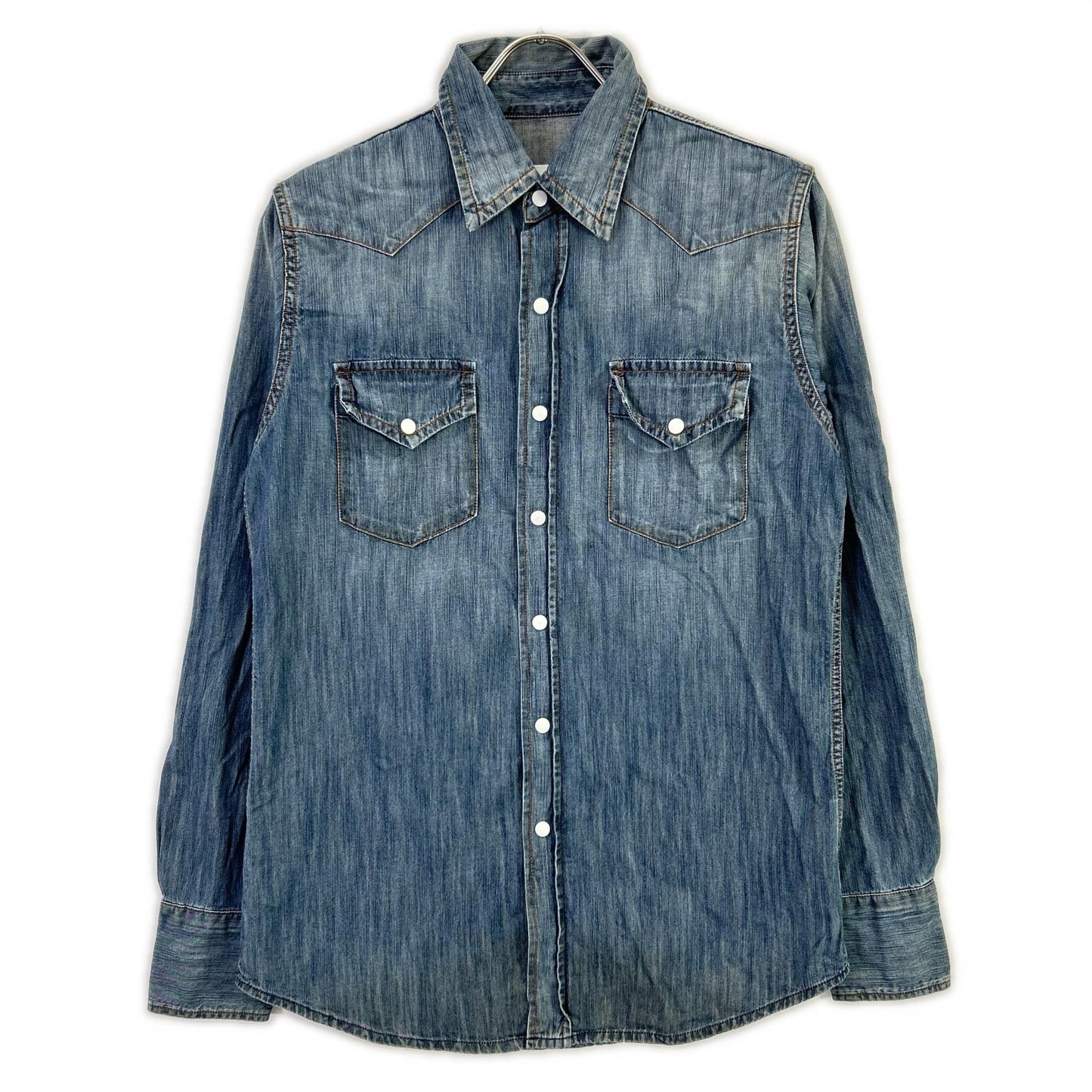 MARTIN MARGIELA マルタンマルジェラ S30DL0196 11年 ブルー エルボーパッチデニムウエスタンシャツ トップス