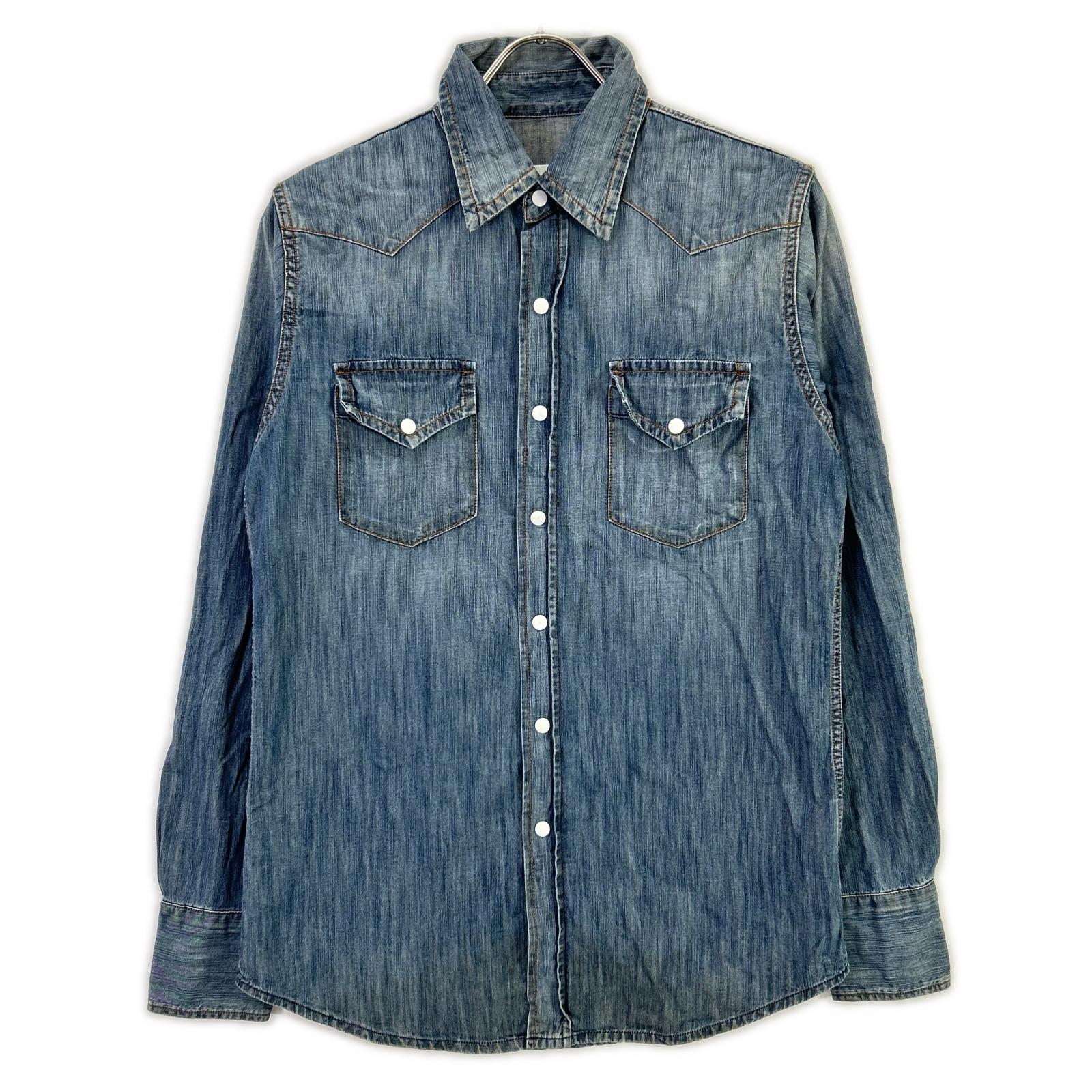 MARTIN MARGIELA マルタンマルジェラ S30DL0196 11年 ブルー エルボーパッチデニムウエスタンシャツ トップス