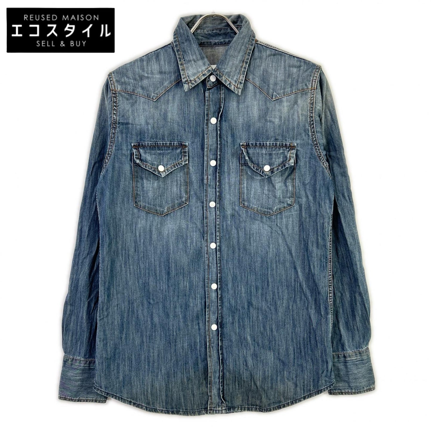 MARTIN MARGIELA マルタンマルジェラ S30DL0196 11年 ブルー エルボーパッチデニムウエスタンシャツ トップス