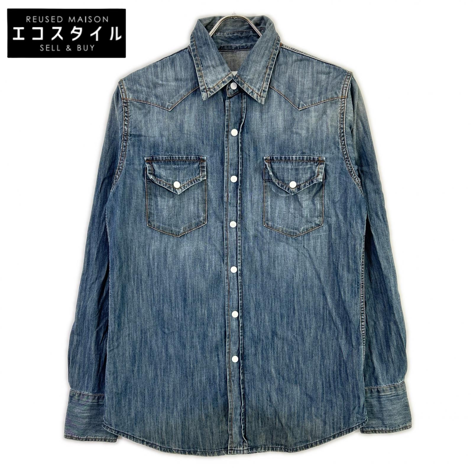 MARTIN MARGIELA マルタンマルジェラ S30DL0196 11年 ブルー エルボーパッチデニムウエスタンシャツ トップス