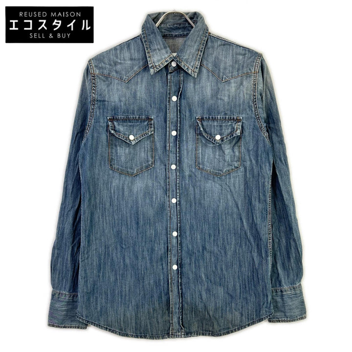 MARTIN MARGIELA マルタンマルジェラ S30DL0196 11年 ブルー エルボーパッチデニムウエスタンシャツ トップス