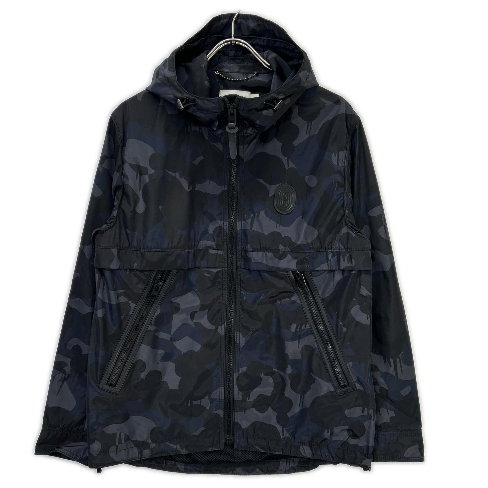 COACH コーチ 75815 ネイビー カモフラ ナイロン ZIP フーディーブルゾン ジャケット