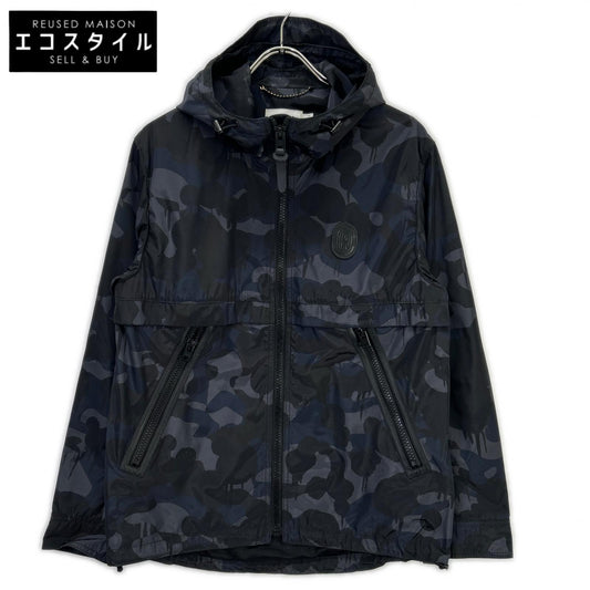 COACH 75815 navy camouflage nylon ZIP hoodie blouson jacket