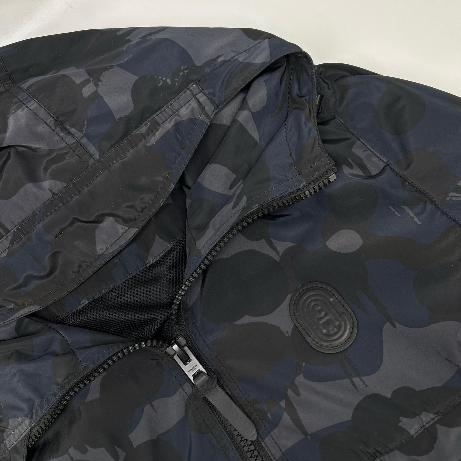 COACH コーチ 75815 ネイビー カモフラ ナイロン ZIP フーディーブルゾン ジャケット