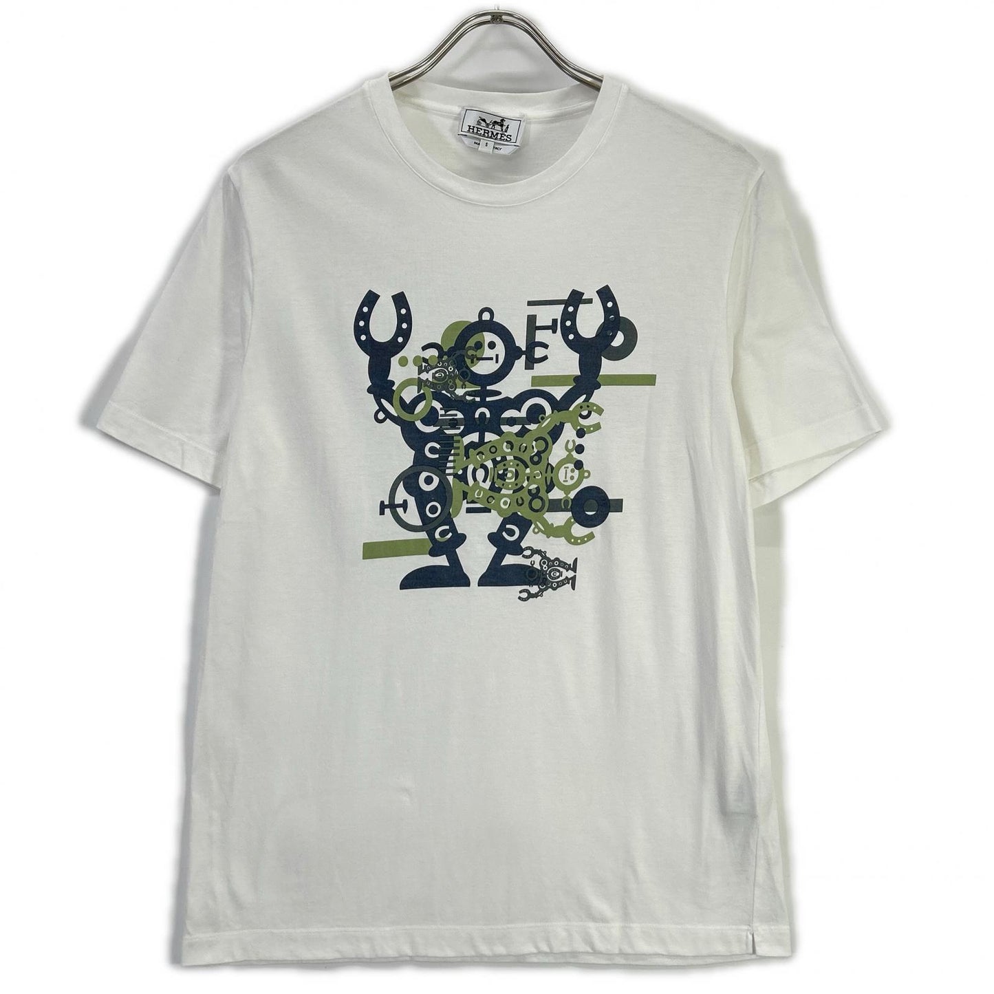 HERMES エルメス ホワイト ハローミスターファリエール プリント Tシャツ トップス