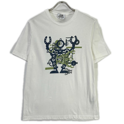 HERMES エルメス ホワイト ハローミスターファリエール プリント Tシャツ トップス