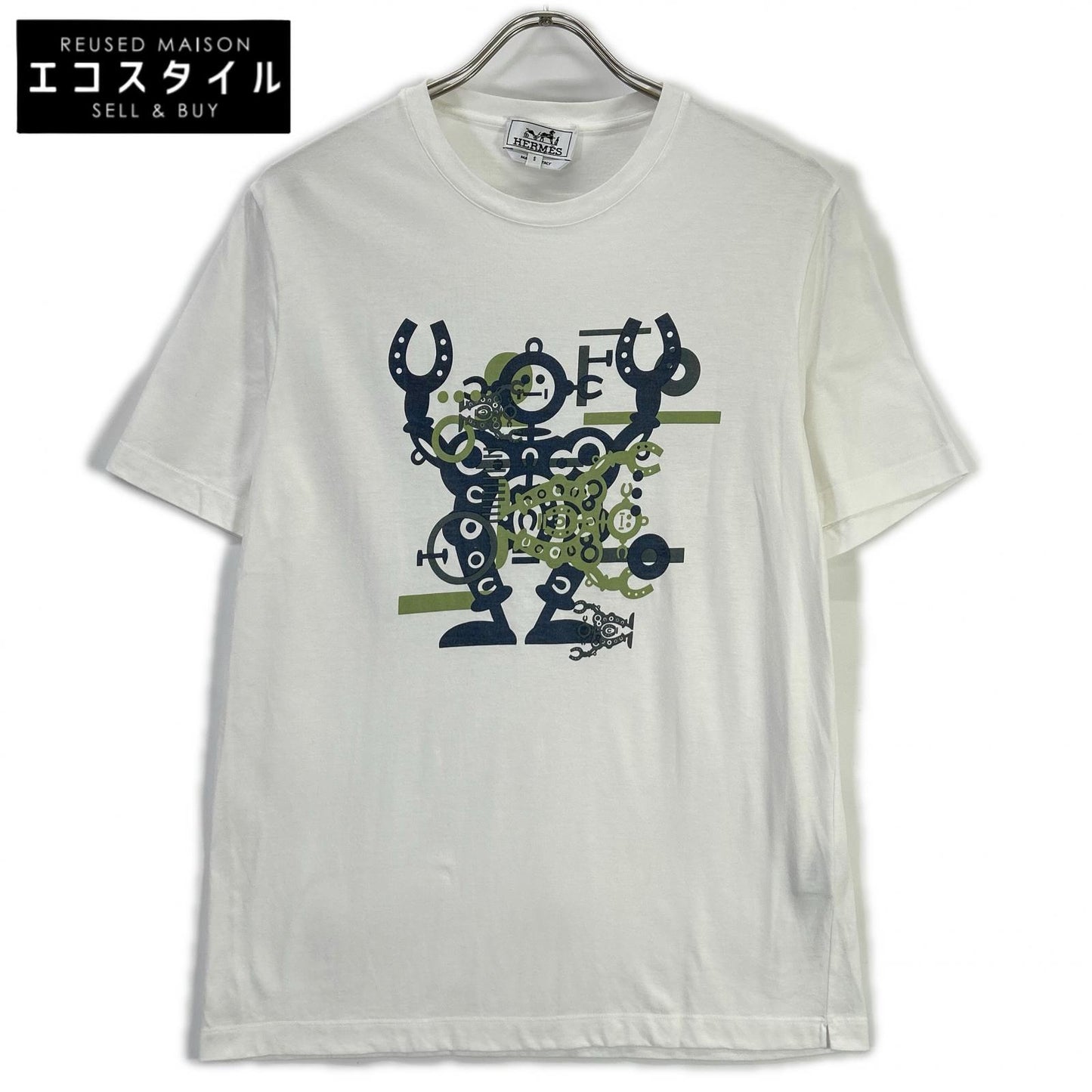 HERMES エルメス ホワイト ハローミスターファリエール プリント Tシャツ トップス
