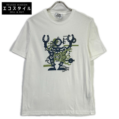 HERMES エルメス ホワイト ハローミスターファリエール プリント Tシャツ トップス