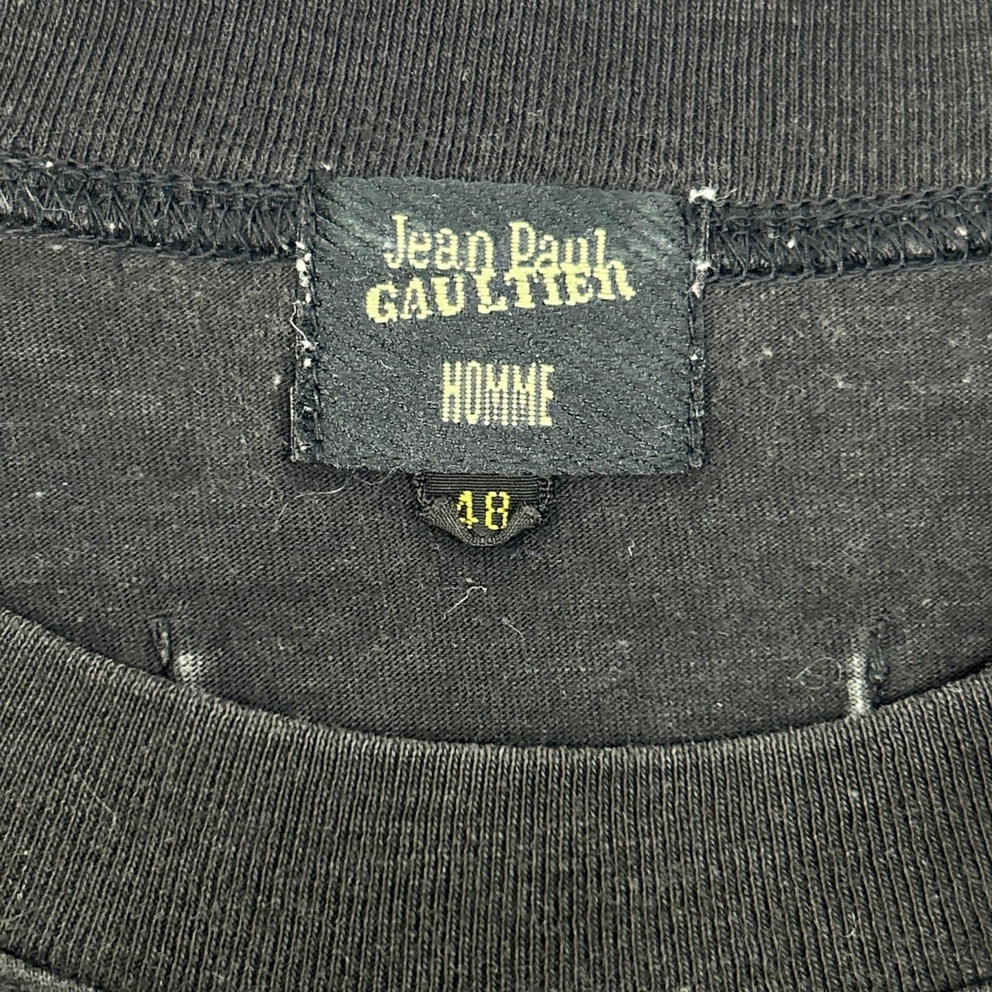 Jean Paul GAULTIER ジャンポールゴルチエ ブラック コットン プリント ロングスリーブTシャツ トップス