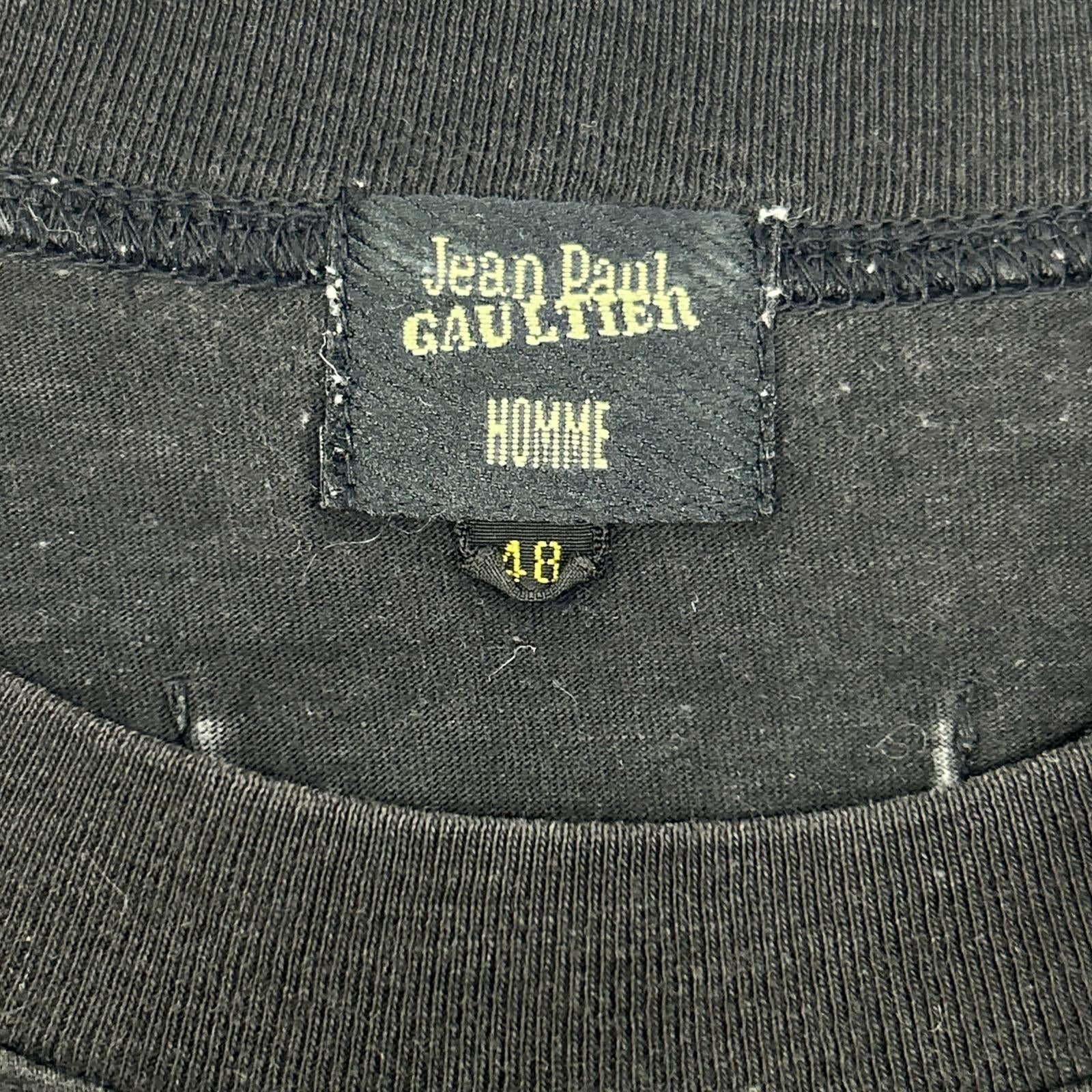 Jean Paul GAULTIER ジャンポールゴルチエ ブラック コットン プリント ロングスリーブTシャツ トップス