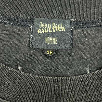 Jean Paul GAULTIER ジャンポールゴルチエ ブラック コットン プリント ロングスリーブTシャツ トップス