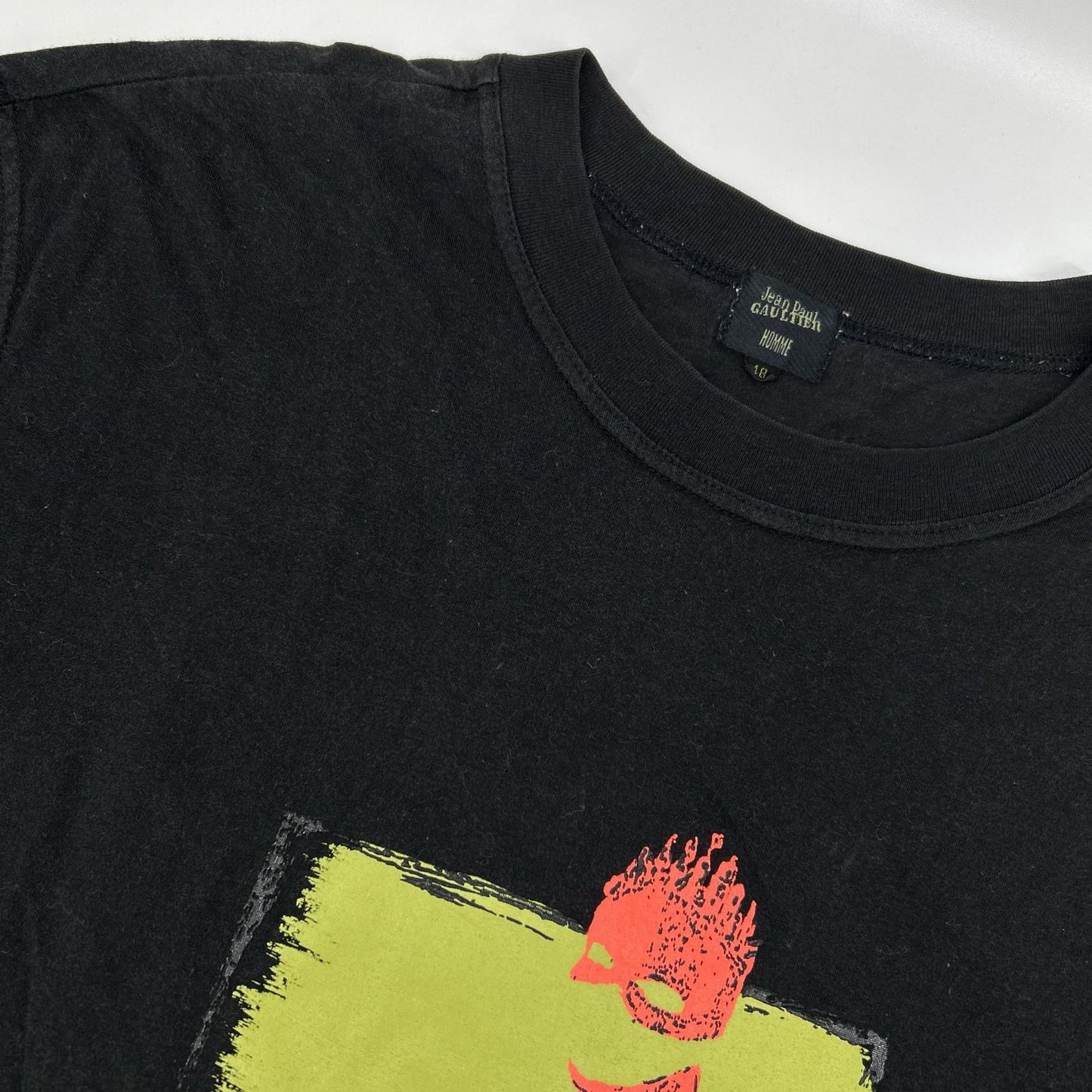 Jean Paul GAULTIER ジャンポールゴルチエ ブラック コットン プリント ロングスリーブTシャツ トップス